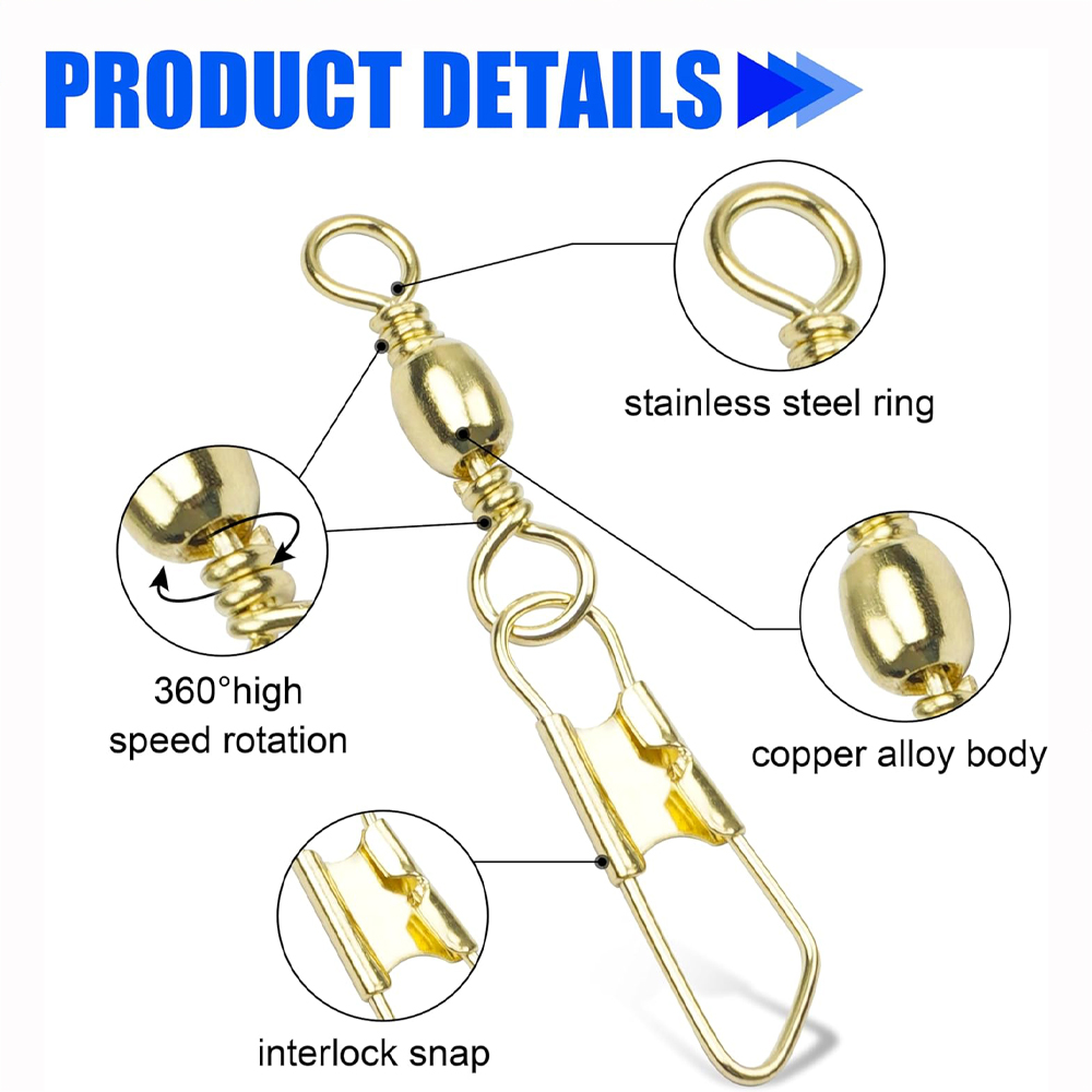 50Pcs Gold Fishing Barrel Swiv - Fishing Lure Accessories recensie en prijs