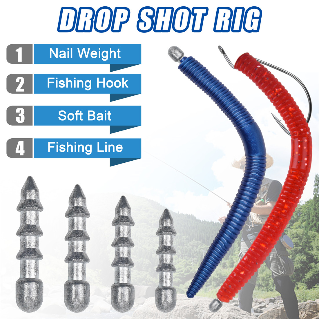 60PCS Nail weights Worm Fishin - Fishing Lure Accessories recensie en prijs
