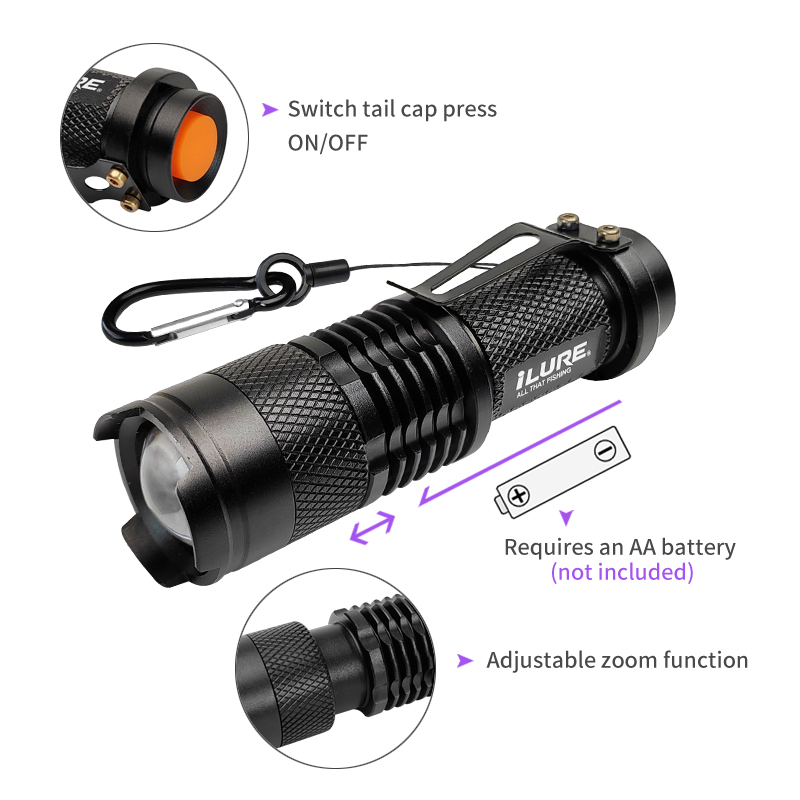 Mini UV Flashlight 395nm Ultra - Fishing Lure Jig recensie en prijs