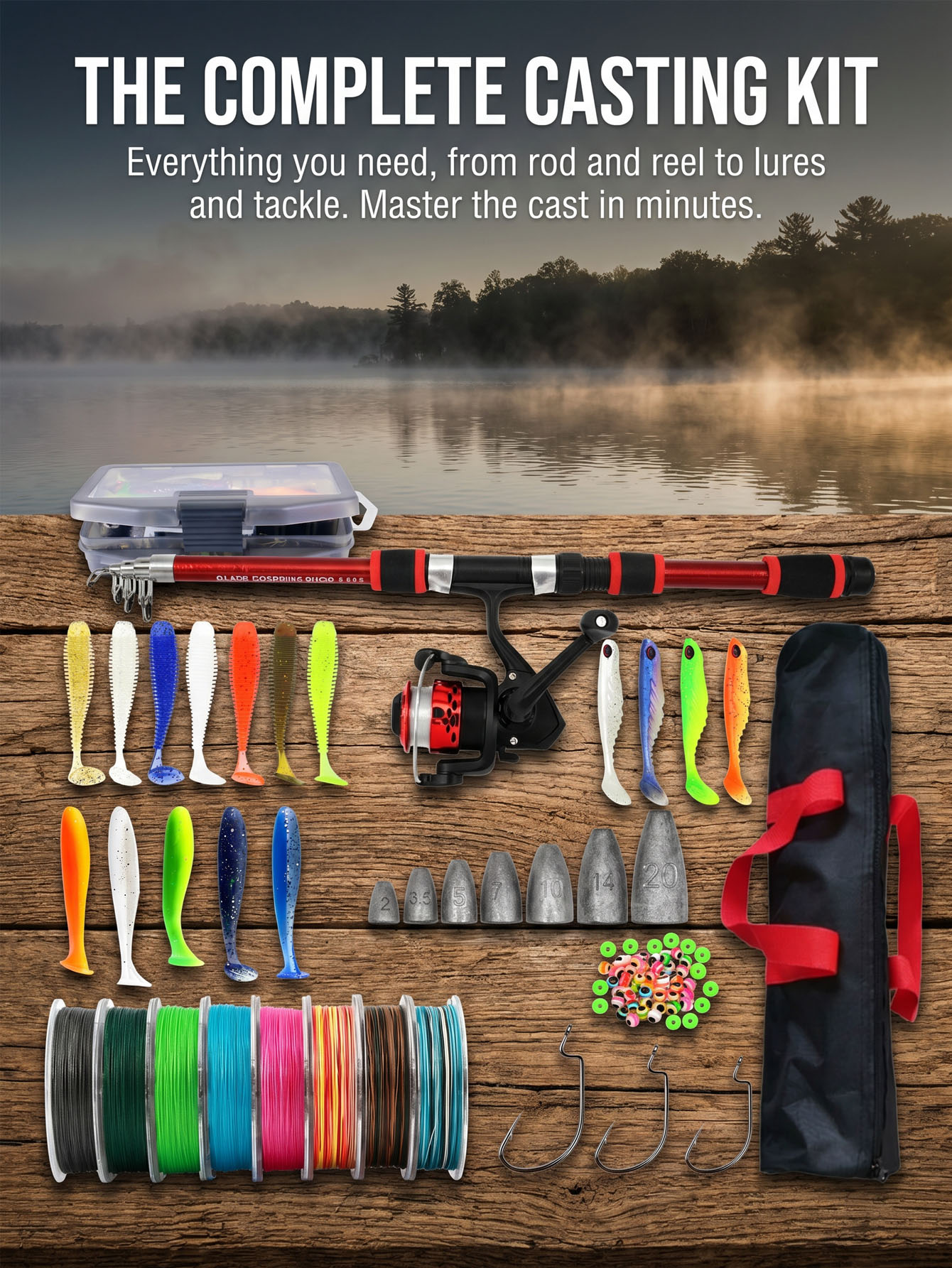 Fishing Rod Reel Combos Collap - Fishing Lure Spinner recensie en prijs